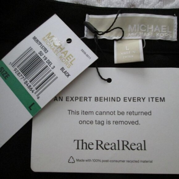 Michael kors Polka Dot Print Skirt- Silver Snap Embellishments-Large-Black-NWT - Picture 4 of 13